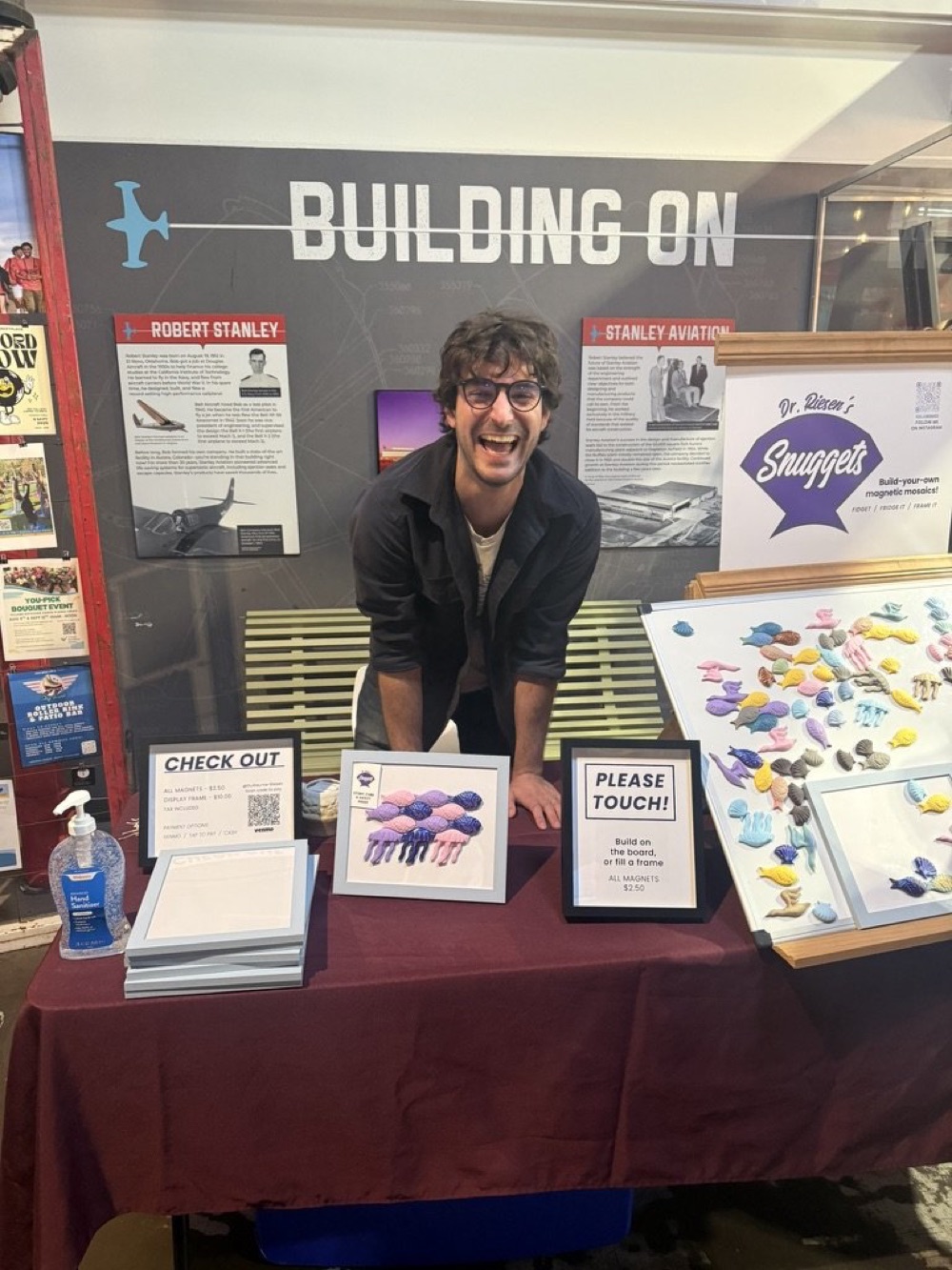 Guillaume at his Snuggets booth